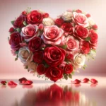 Herzförmige Rosenanordnung zum Valentinstag