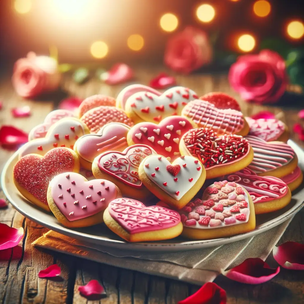 Herzförmige Valentinstag-Kekse Bild