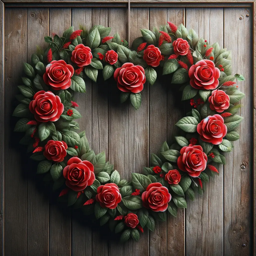 Herzförmiger Rosenkranz zum Valentinstag