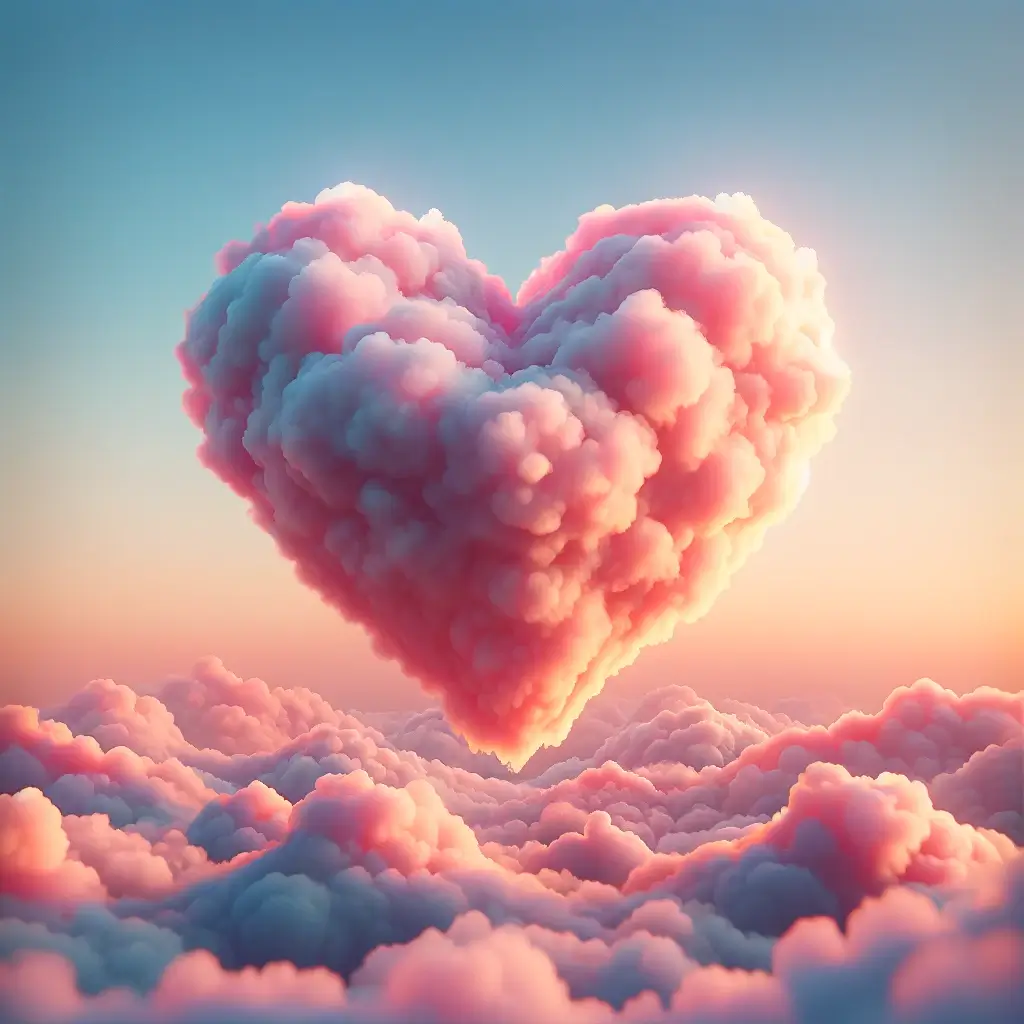 Himmlische Liebe: Ein Herz unter den Wolken