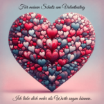 Komplexes Herz-Mosaik-Bild zum Valentinstag