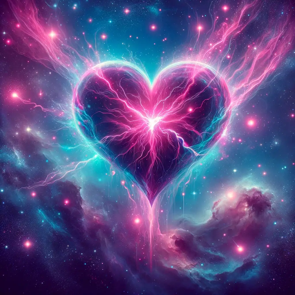 Kosmisches Herz-Bild zum Valentinstag