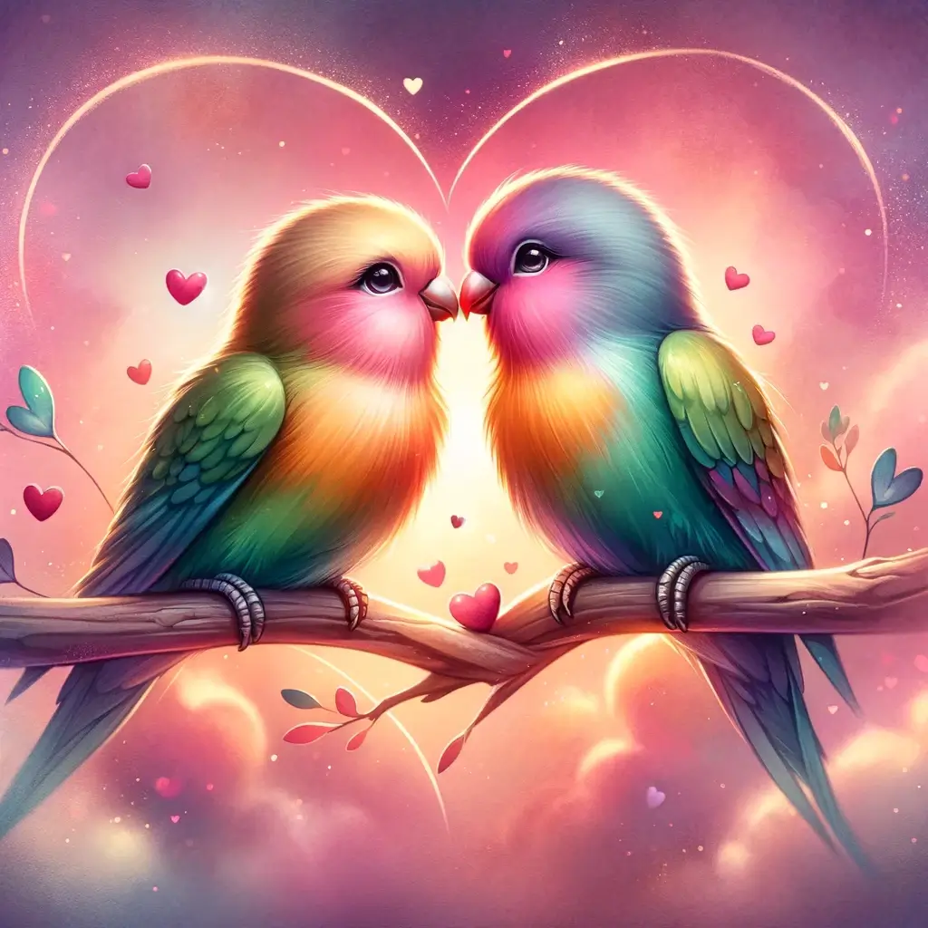Liebesvögel-Bild zum Valentinstag