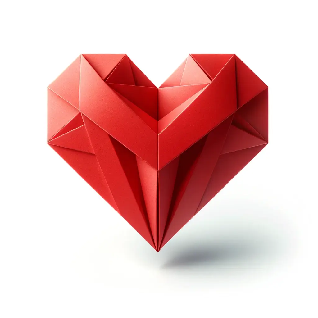 Origami-Herz-Bild zum Valentinstag