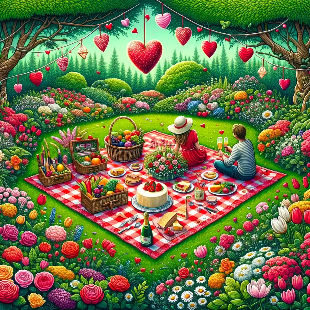 Romantisches Picknick im Garten