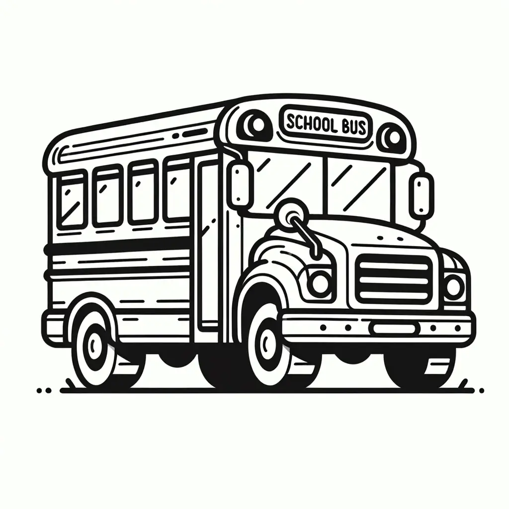 Schulbusreise - Malvorlage Fahrzeug