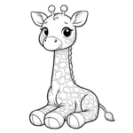 Sitzende Giraffe Malvorlage