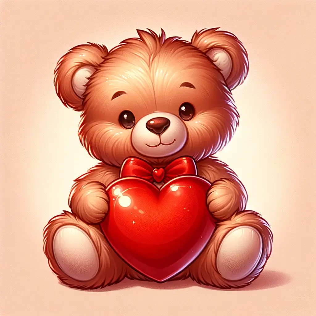 Teddybär mit Herz zum Valentinstag