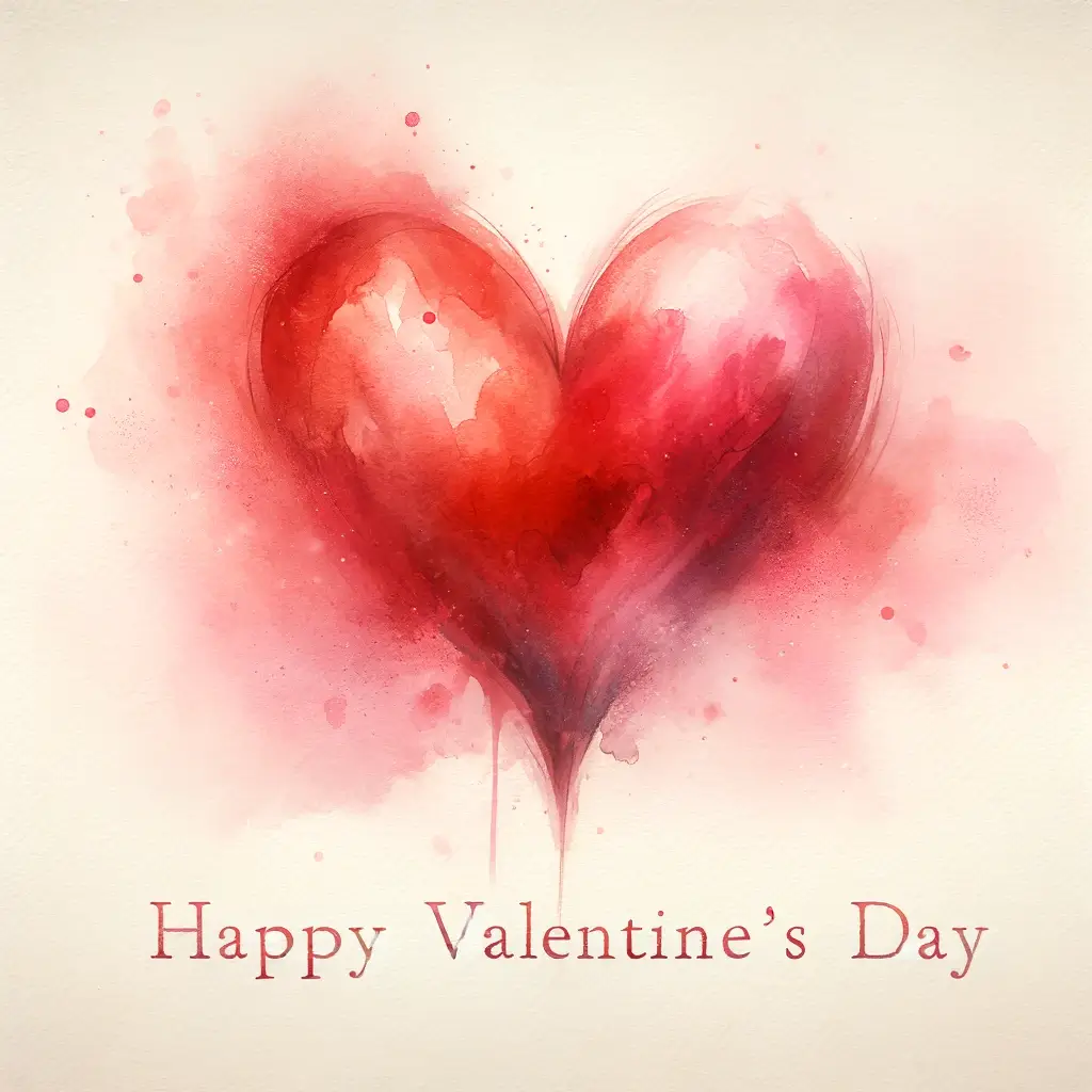 Valentinstag Aquarell-Herz-Bild: Eine launische Ausdrucksform der Liebe