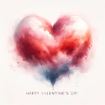 Valentinstag Aquarellherz-Bild: Ätherische Liebe