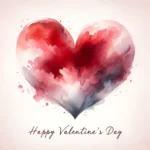 Valentinstag Aquarellherz-Bild: Zarte Zuneigung