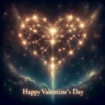 Valentinstag-Herz im Nachthimmel Bild: Eine stellare Liebe