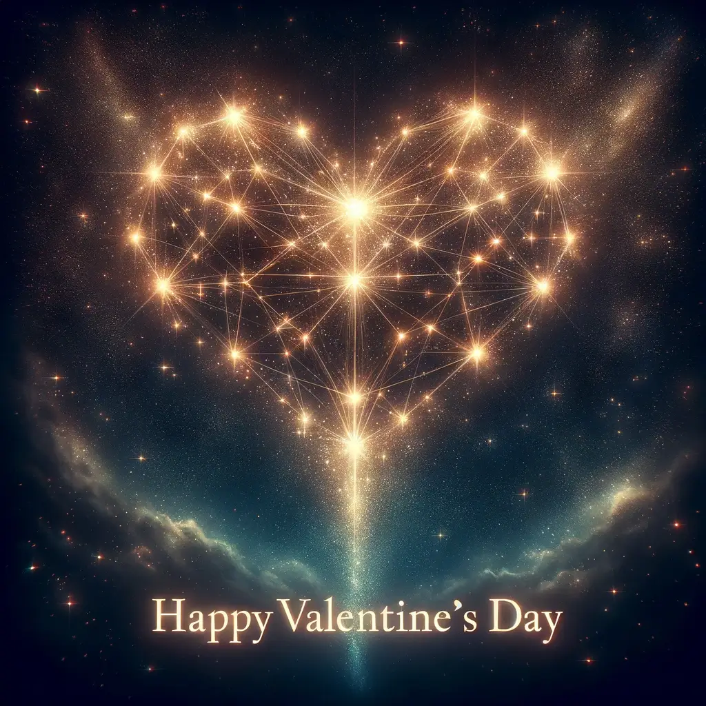 Valentinstag-Herz im Nachthimmel Bild: Eine stellare Liebe