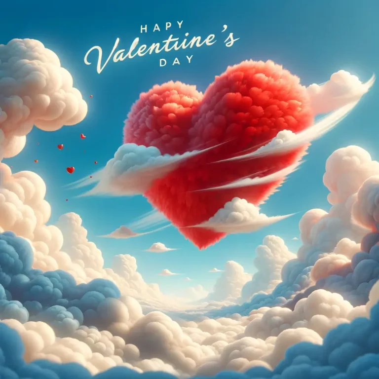 Valentinstag-Herz unter den Wolken Bild: Liebe's heitere Reise