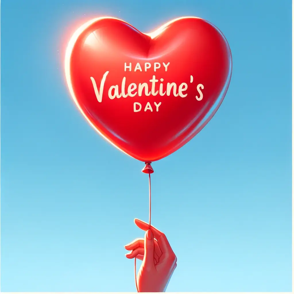Valentinstag Herzballon-Bild: Aufsteigende Liebe
