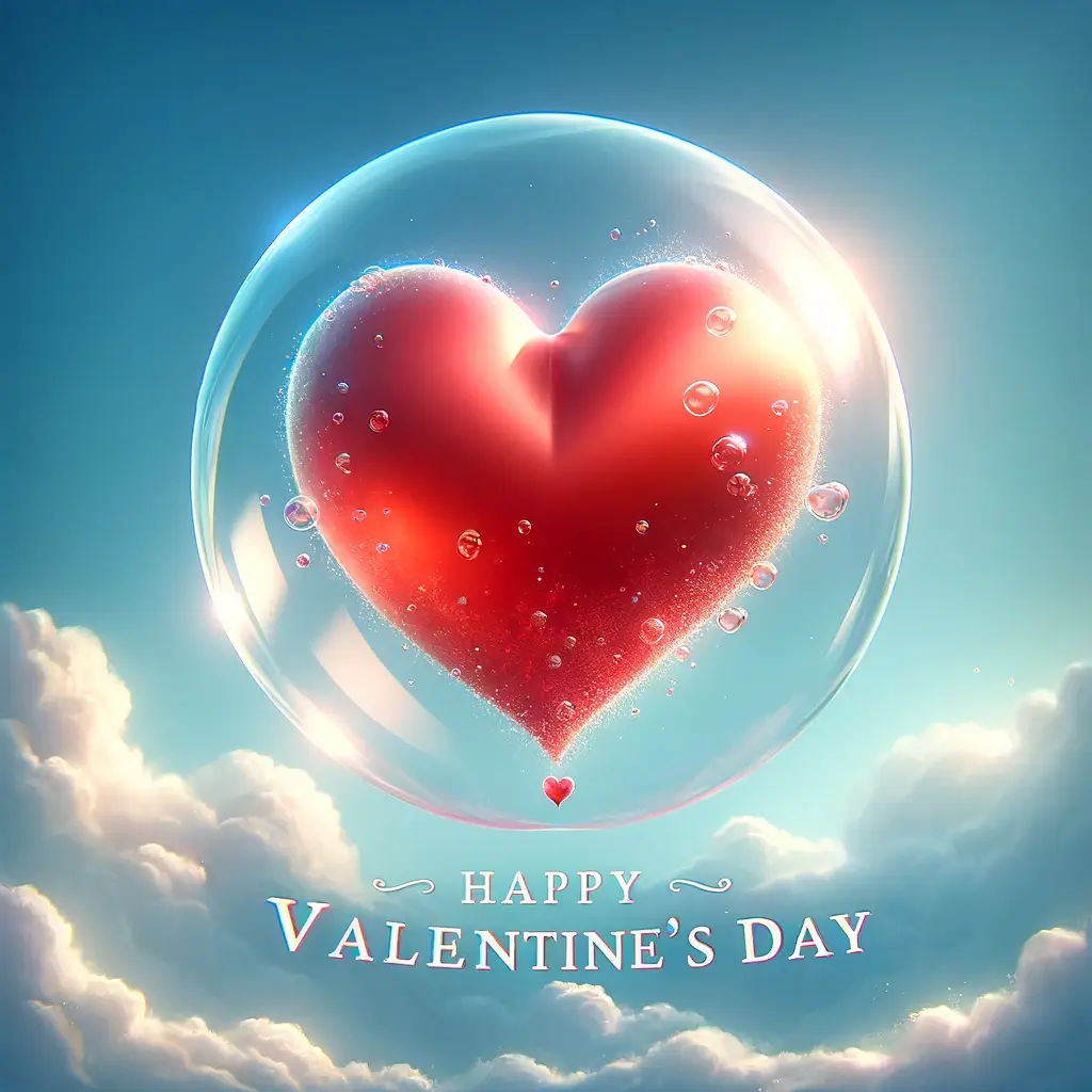 Valentinstag Herzblase Bild: Schwebende Liebe