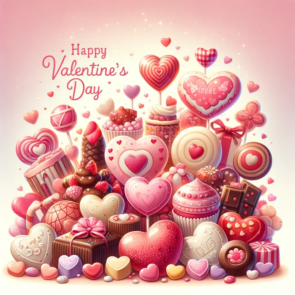 Valentinstag-Herzförmige Süßigkeiten Bild: Ein Süßwarentraum