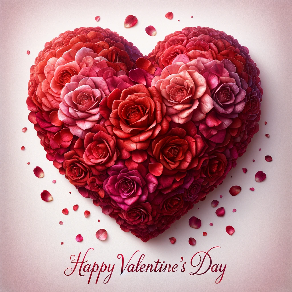 Valentinstag Rosenblätter Herz Bild: Symbol ewiger Liebe