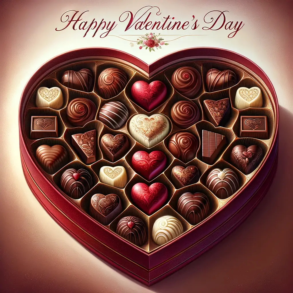 Valentinstag Schokoladenherz-Schachtel Bild: Ein Geschmack der Liebe