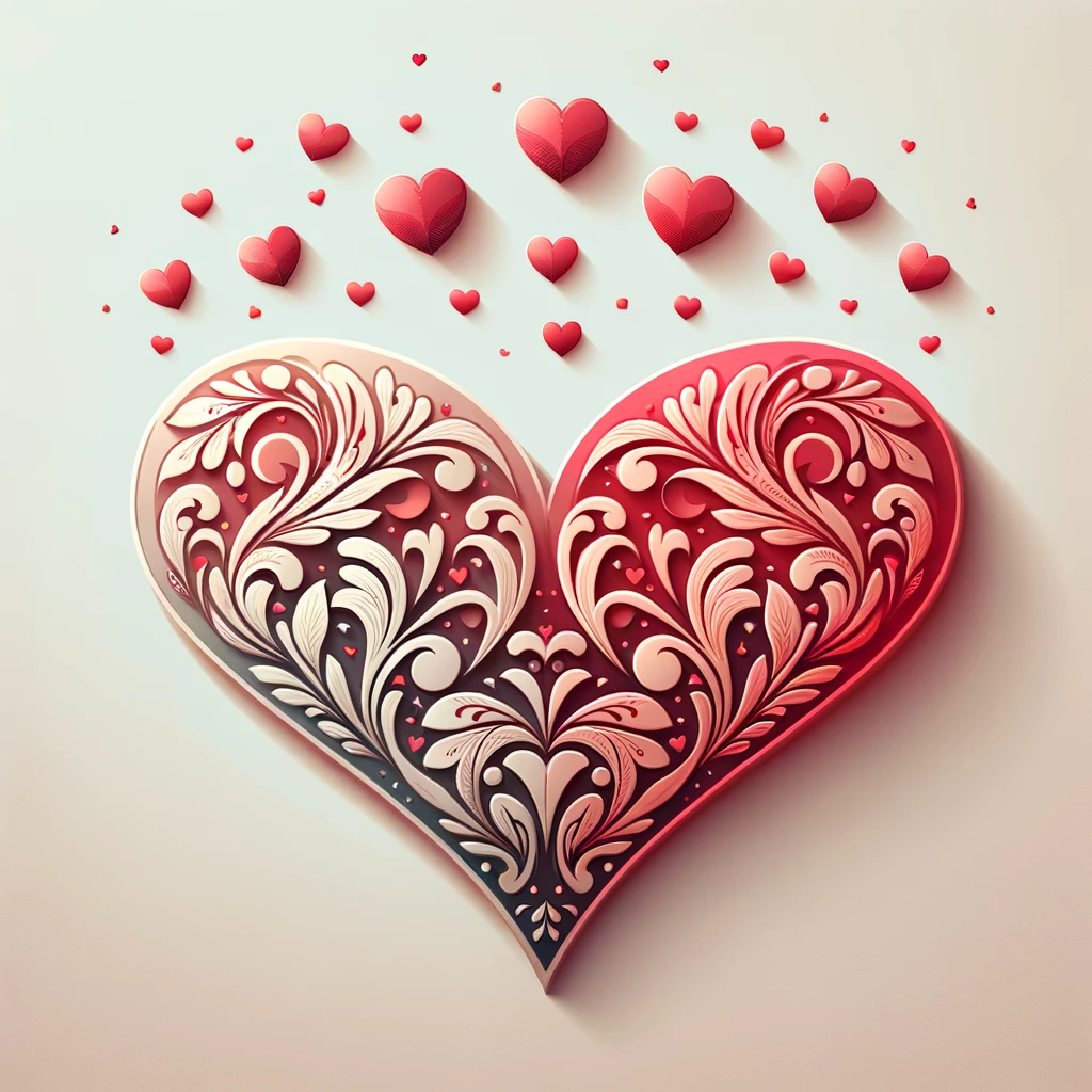 Verzierte Herzen zum Valentinstag