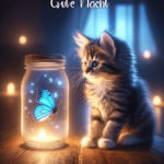 Gute Nacht: Neugierige Katze und das Schmetterlingsglas